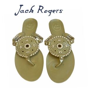 Jack Rogers Olive Sandal with Gold Medallion